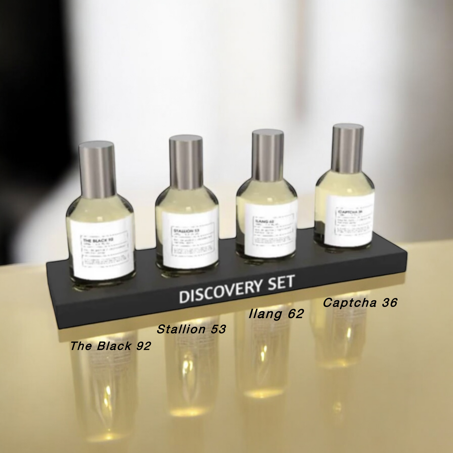 Discovery Set (The Black 92, Stallion 53, Ilang 62, Captcha 36) Parfum Dubai Emper 4 X 30 ml